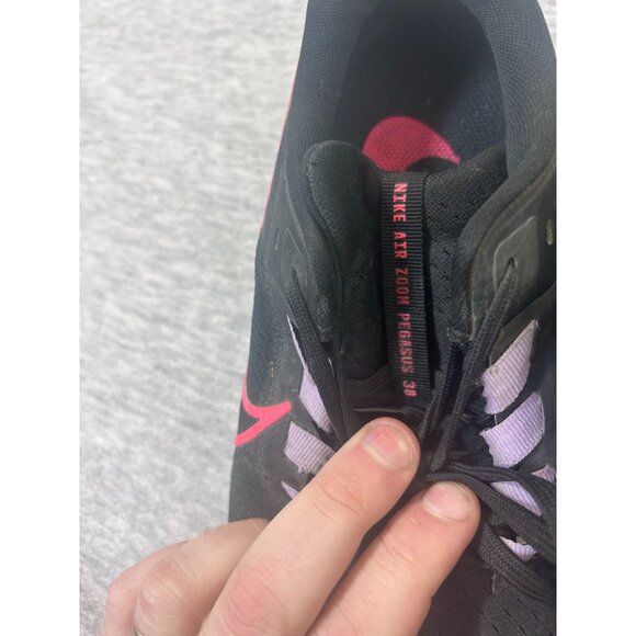 Nike Air Zoom Pegasus 38 Shoes Women's Running Sneakers Size 10 Black Lace Up - Picture 3 of 7